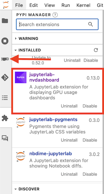 Extension Listed in Sidebar